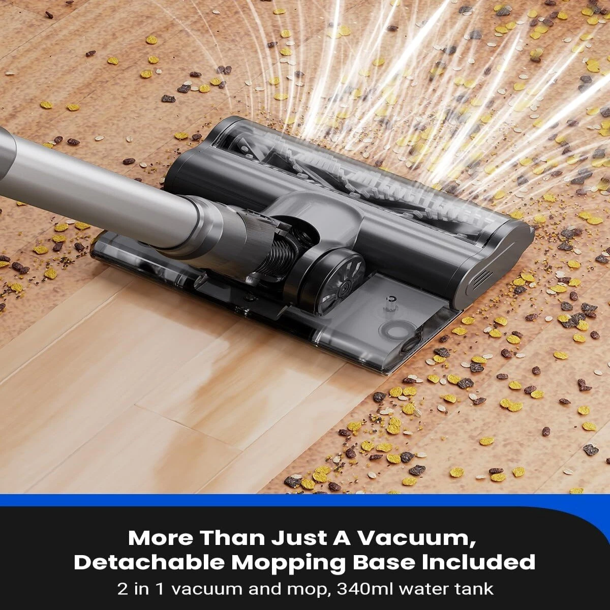 [EU Direct] Proscenic P11 Mopping Wet Dry Vacuum and Mop Comb,45Kpa Suction, Max 60Min Runtime,Lightweight Stick Vacuum with LED Display, Long Runtime Ease of use for All Floors Pet Hair Carpet