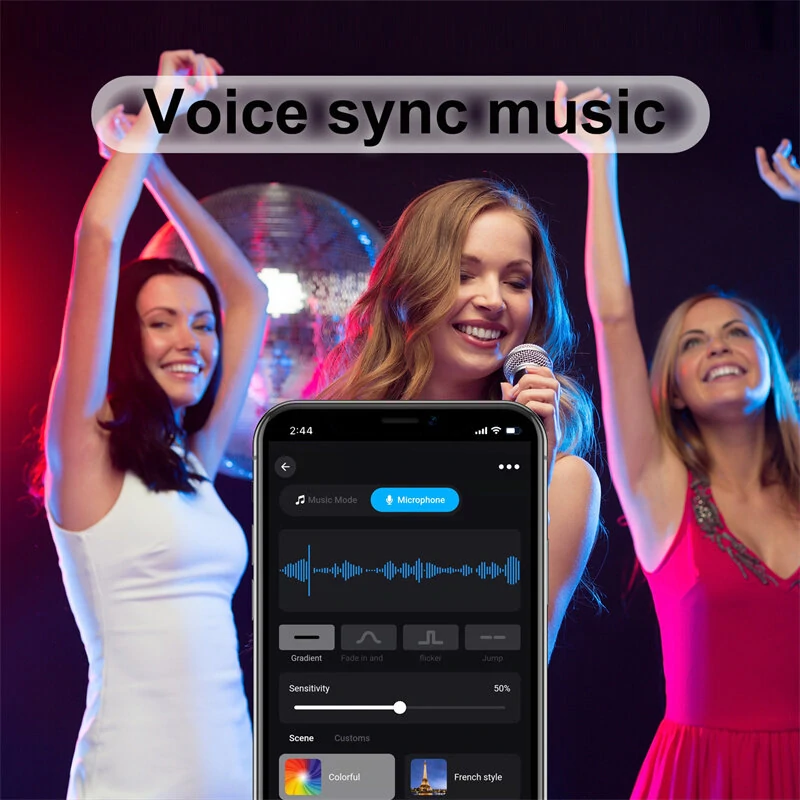 30W Smart LED Ceiling Light Dimmable Ceiling Light Fixture 2700K~6500K, RGB Ambient Light Work with Alexa Google Home for Bedroom Living Room