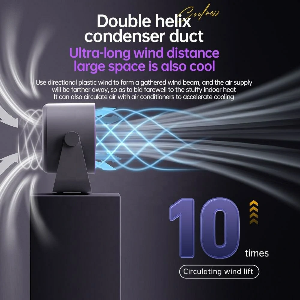 Digital Display High Speed Turbine Small Fan Desktop Small Electric Fan Type C Strong Wind Circulating Air 100 Steps Of Stepless Speed Adjustment