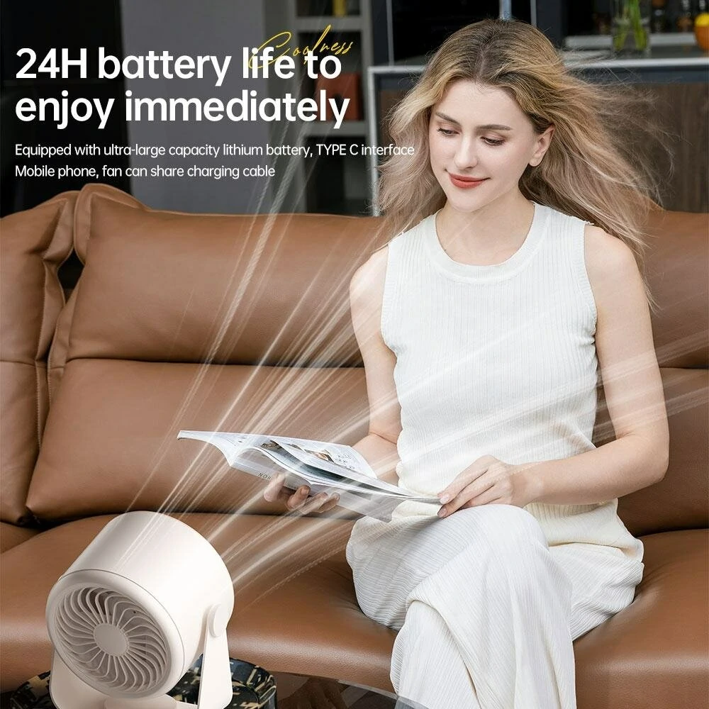 Digital Display High Speed Turbine Small Fan Desktop Small Electric Fan Type C Strong Wind Circulating Air 100 Steps Of Stepless Speed Adjustment