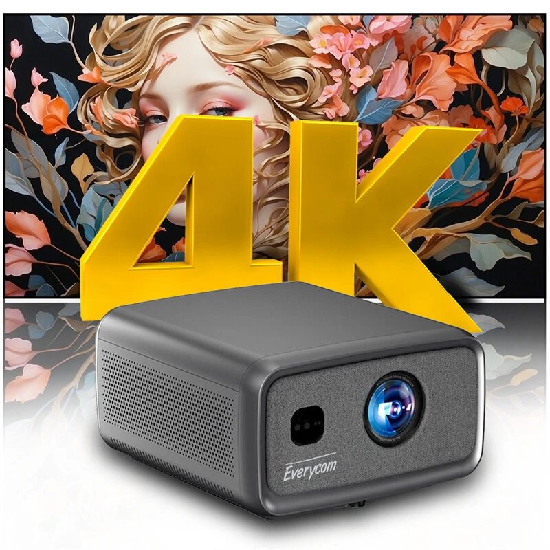 Everycom CubeLite Ultra Android 15.0 Projector 8-Core CPU 3200 ANSI Lumens 1080P 4K MEMC HDR10 3GB RAM 128GB ROM Auto Focus Keystone Built-in 3x4Ω10W Speaker WIFi6&BT5.0 Smart Home Cinema Theater
