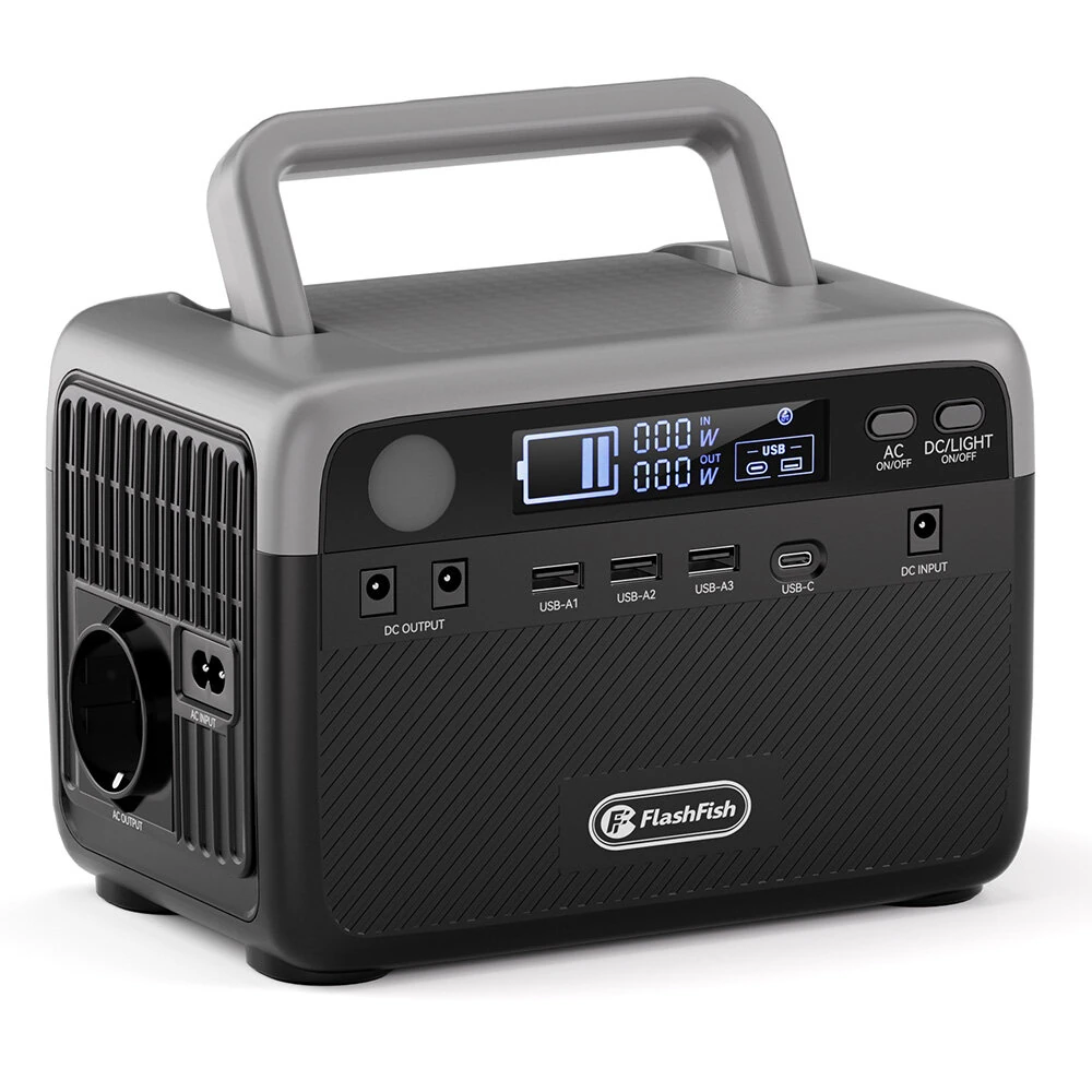 [EU Direct] Flashfish BP030B 300W Portable Power Station, 230.4Wh LiFePO4 Battery, 600W Surge, AC Outlets, Pass-through Charging, Solar Generator for Camping/Home Backup/Emergencies/Off-Grid/Power Outages
