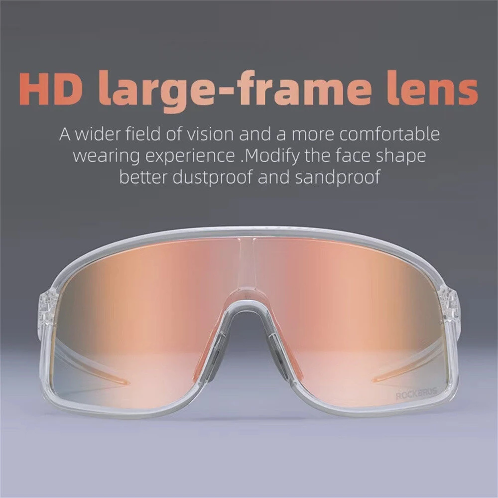 ROCKBROS SP350 Photochromic Cycling Goggles Anti-Fog HD Large-frame Lens Outdoor Sports UV400 Protection Sunglasses