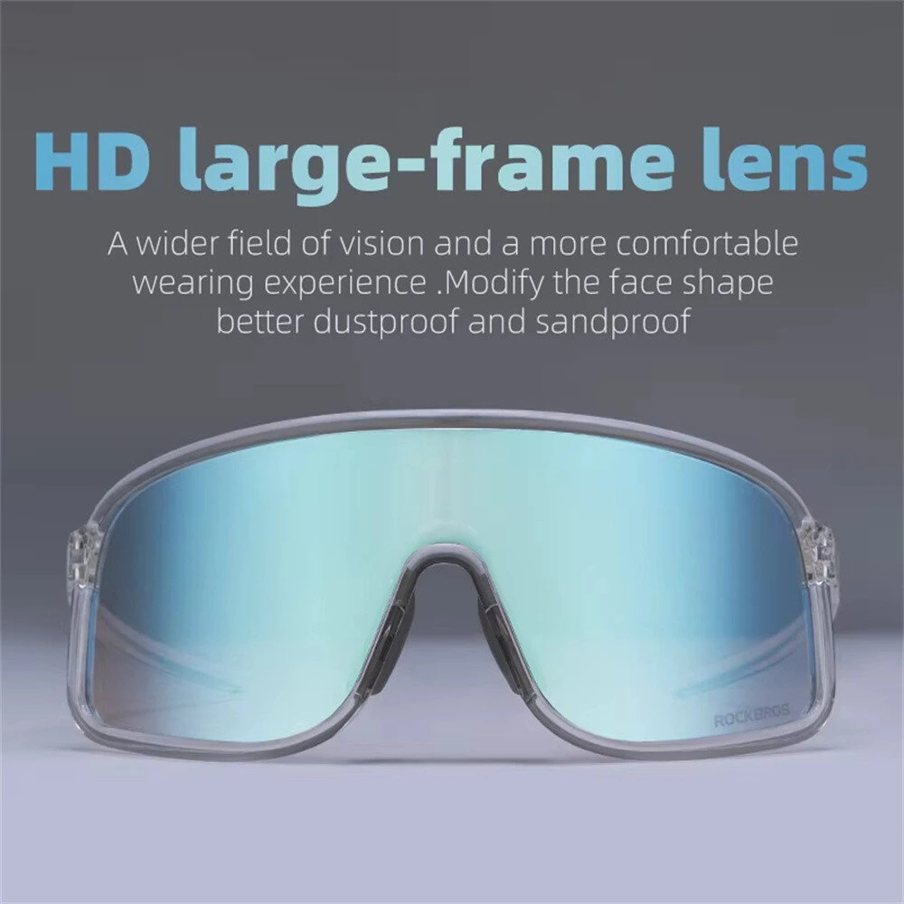 ROCKBROS SP350 Photochromic Cycling Goggles Anti-Fog HD Large-frame Lens Outdoor Sports UV400 Protection Sunglasses