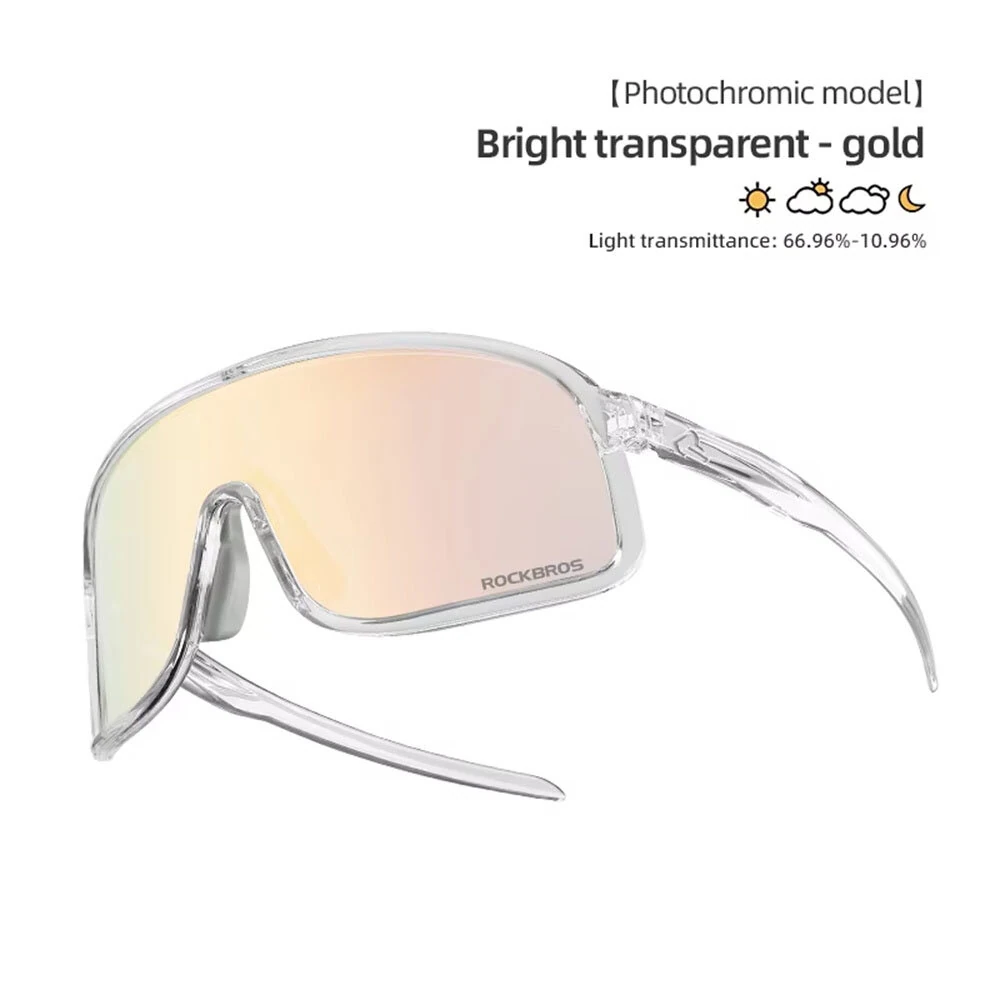 ROCKBROS SP350 Photochromic Cycling Goggles Anti-Fog HD Large-frame Lens Outdoor Sports UV400 Protection Sunglasses