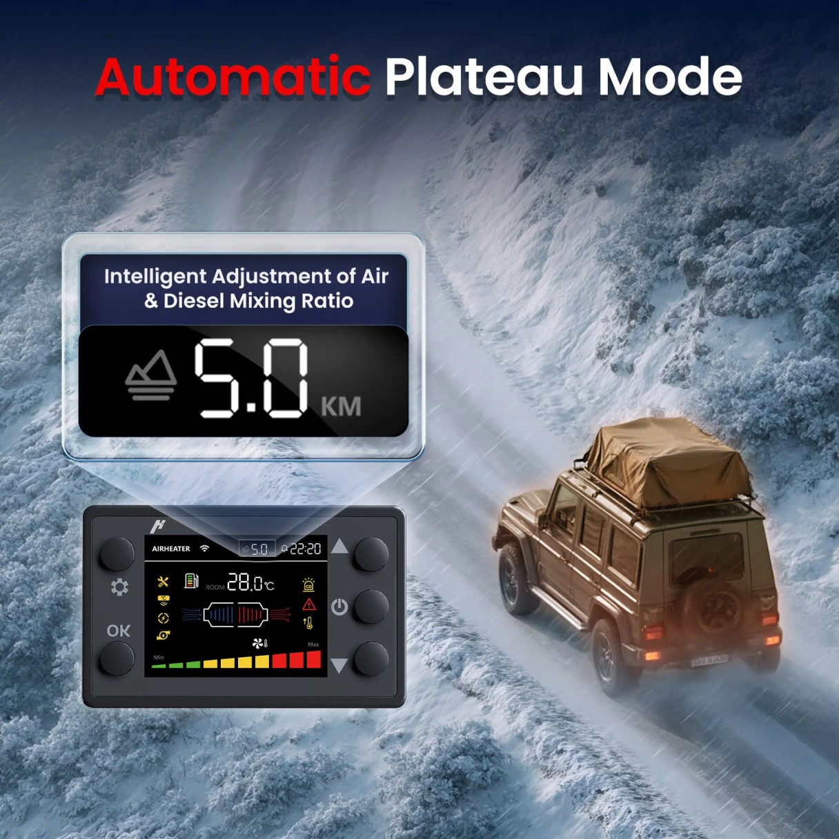 HCALORY TC2S 8KW Diesel Heater 5L Toolbox Compact 2S Portable Diesel Air Heater 12V/24V All in One Fast Heating with App Control Altitude Mode and Automatic Start and Stop for RV Garage Camper 2025 Upgraded