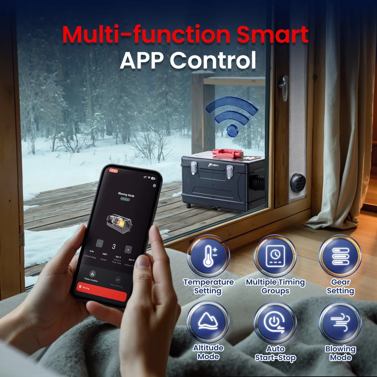 HCALORY TC2S 8KW Diesel Heater 5L Toolbox Compact 2S Portable Diesel Air Heater 12V/24V All in One Fast Heating with App Control Altitude Mode and Automatic Start and Stop for RV Garage Camper 2025 Upgraded