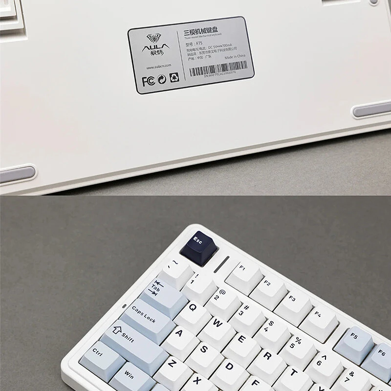 AULA F75 80 Keys Tri-mode Customized Mechanical Gaming Keyboard Hot Swappable RGB BT/2.4G/Type-C 75% Layout Wireless Gaming Keyboard Gasket Structure