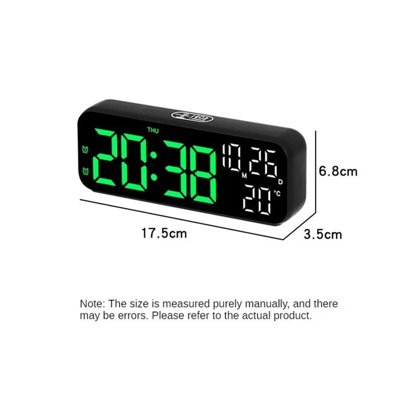 Multifunctional LED Clock 12/24H Digital Wall Alarm Clock LED Temperature Date Display Week Night Mode Table Clock Minimalist