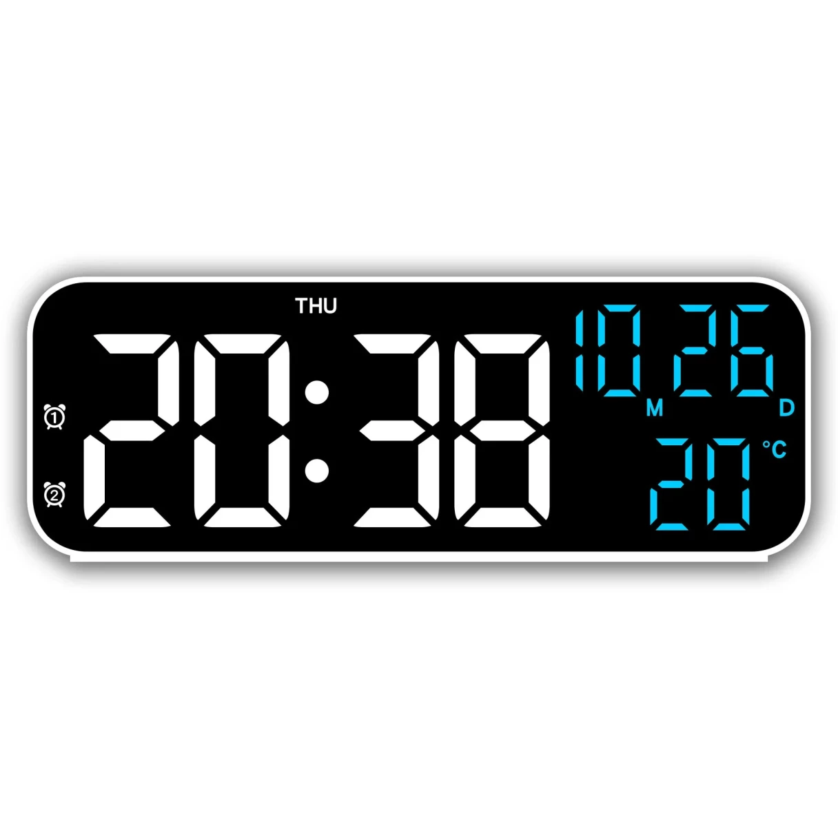 Multifunctional LED Clock 12/24H Digital Wall Alarm Clock LED Temperature Date Display Week Night Mode Table Clock Minimalist
