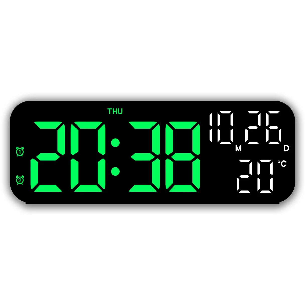 Multifunctional LED Clock 12/24H Digital Wall Alarm Clock LED Temperature Date Display Week Night Mode Table Clock Minimalist