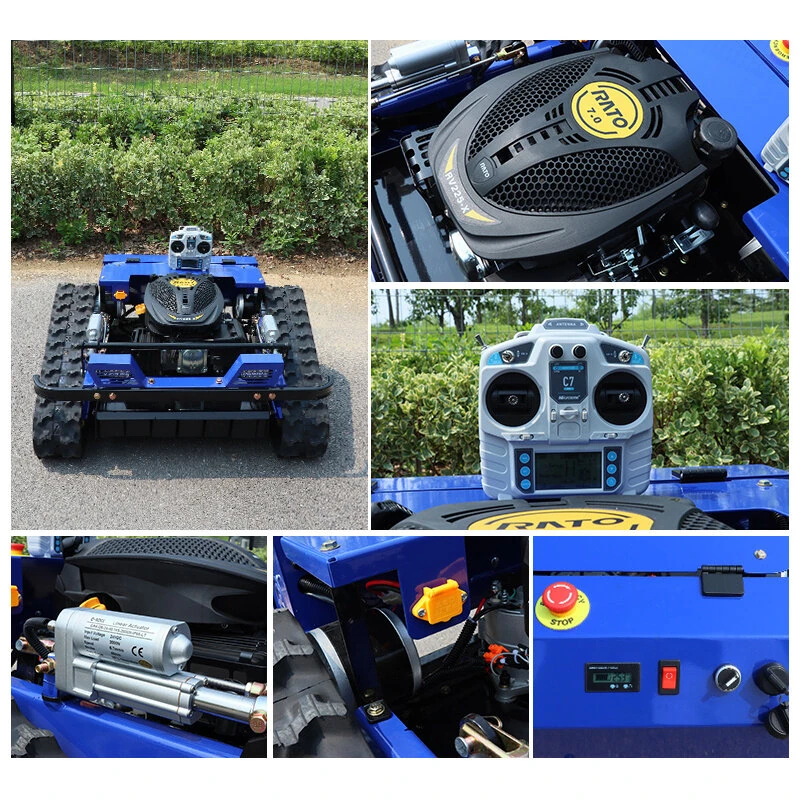 RV225 Remote Control Robot Lawn Mower Snowplow 600m Range 9hp Engine Adjustable 10-150mm Cutting Height 1500m²/h Efficiency