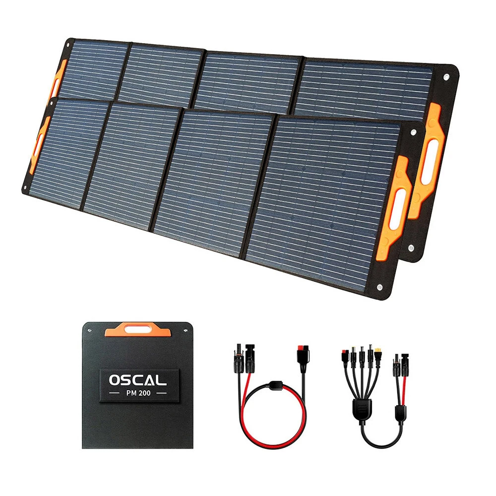 [EU Direct] Blackview Oscal PowerMax 3600 Rugged Power Station + BP3600 3600Wh Extra Battery Pack + 2*PM200 200W Solar Panel, 3600Wh to 57600Wh LiFePO4 Battery, 14 Outlets, 5 LED Light Modes, Morse Code Signal