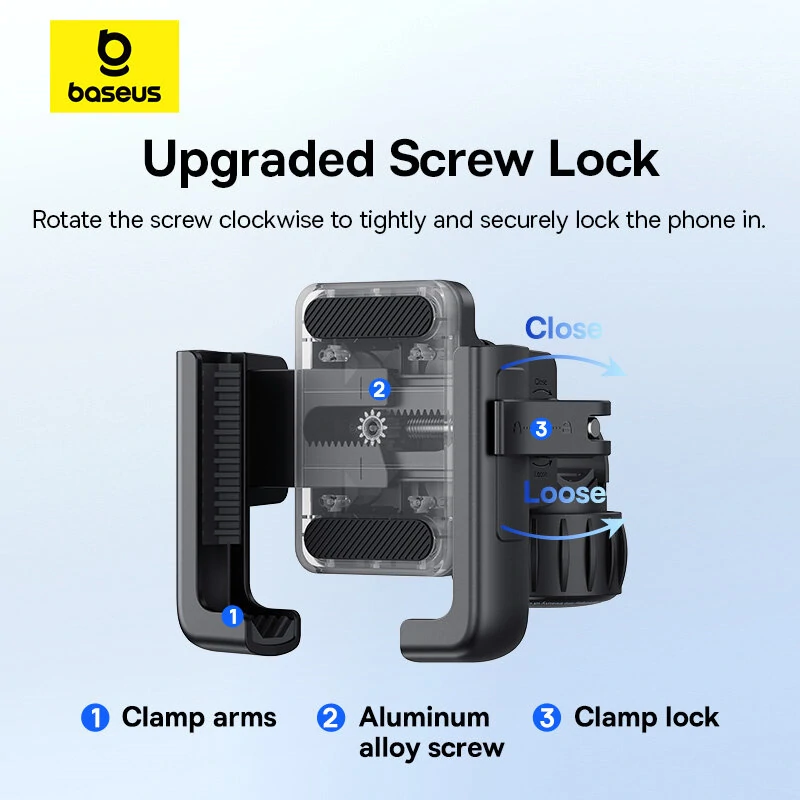 Baseus Phone Holder 5.7"-7.2" Adjustable Phone Clip Stand Shockproof Portable Bike Holder Phone Bracket for Motorcycle Bicycle