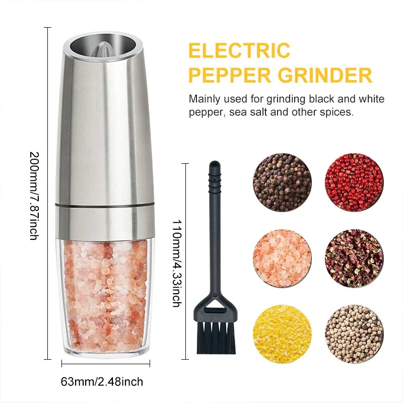 Electric Pepper Mill Sets Herb Coffee Grinder with LED Light Automatic Gravity Induction Salt Shaker Grinders Machine Spice Mill Tool