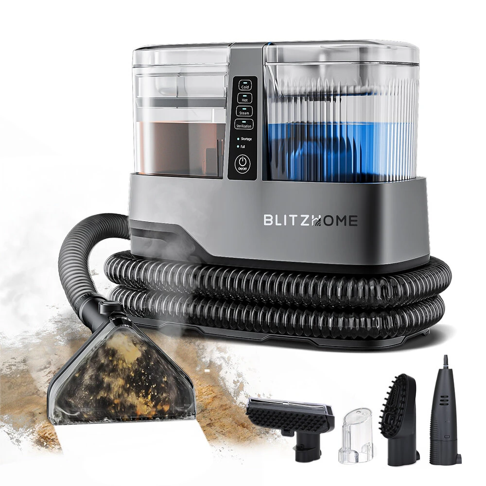 [EU Direct] BlitzHome® BH-C688C 1800W Steam Carpet Cleaner, 17KPa Strong Suction, Dual Water Tank, 1100ML Clean Water & 1200ML Dirty Water Tank, Multipurpose Upholstery & Carpet Cleaning Machine
