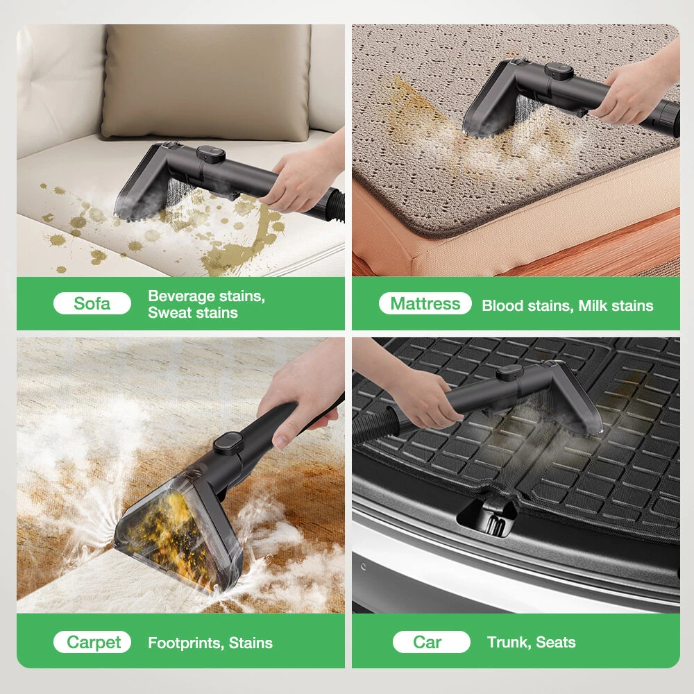 [EU Direct] BlitzHome® BH-C688C 1800W Steam Carpet Cleaner, 17KPa Strong Suction, Dual Water Tank, 1100ML Clean Water & 1200ML Dirty Water Tank, Multipurpose Upholstery & Carpet Cleaning Machine