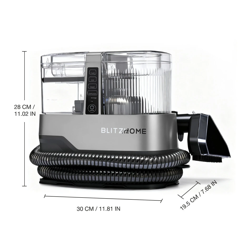 [EU Direct] BlitzHome® BH-C688C 1800W Steam Carpet Cleaner, 17KPa Strong Suction, Dual Water Tank, 1100ML Clean Water & 1200ML Dirty Water Tank, Multipurpose Upholstery & Carpet Cleaning Machine