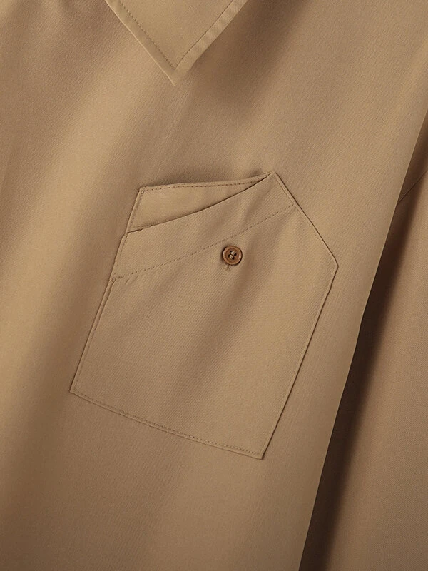 INCERUN Men Shirts Fashion Solid Color Lapel Shirt Top Daily Long Sleeve Shirt Mens Clothing with Pocket Casual Men's Suits