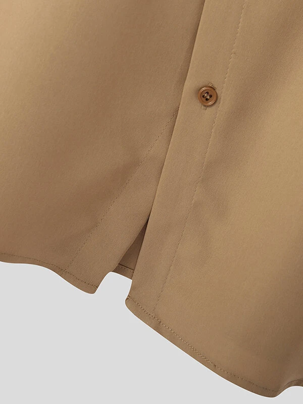 INCERUN Men Shirts Fashion Solid Color Lapel Shirt Top Daily Long Sleeve Shirt Mens Clothing with Pocket Casual Men's Suits