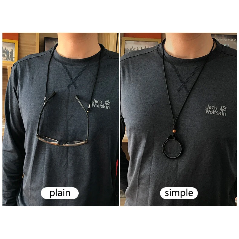 1Pcs Lightweight Portable Hanging Neck Single Reading Glasses HD Anti-blue Light Anti-loss Hand-woven Lanyard Pendant Presbyopia Glasses
