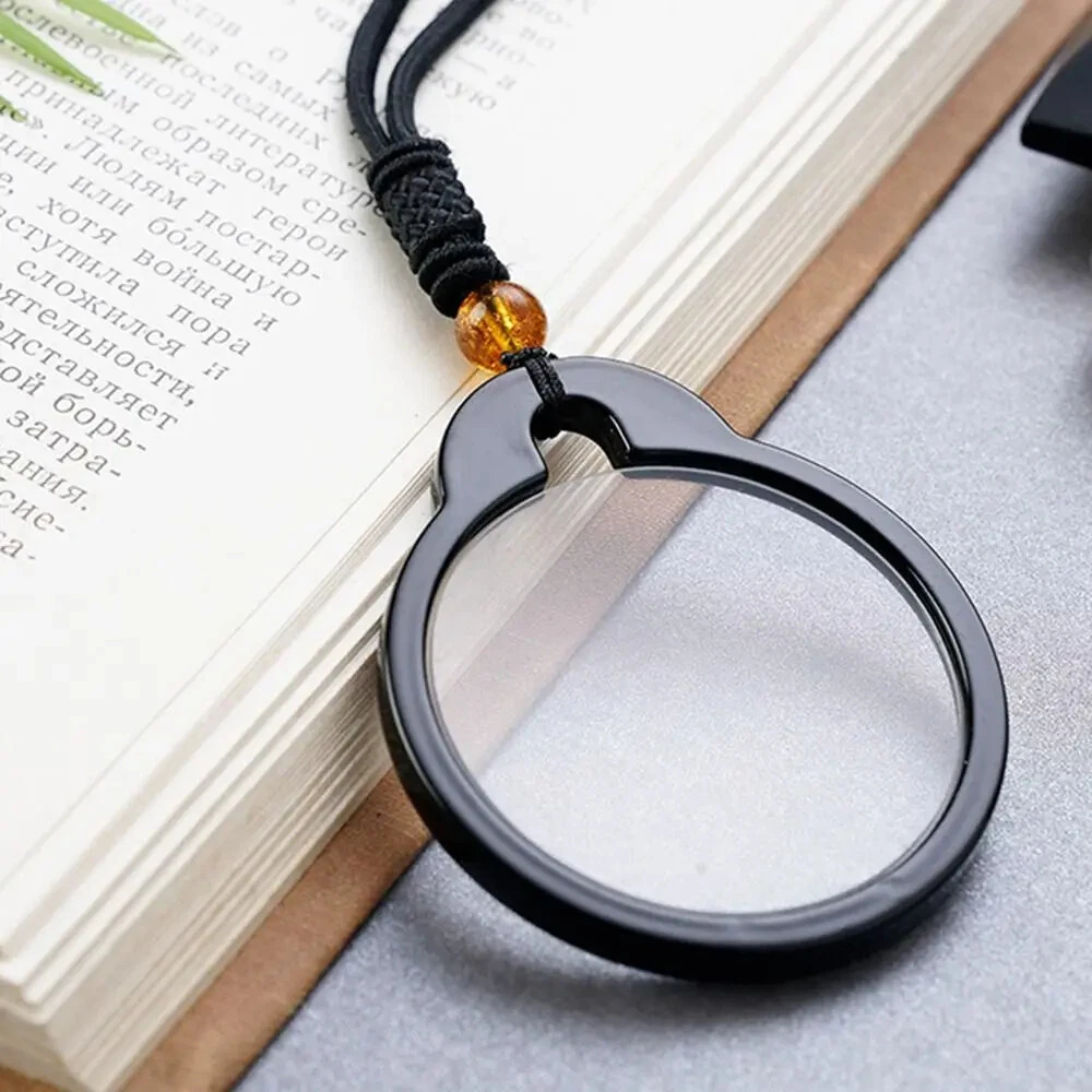1Pcs Lightweight Portable Hanging Neck Single Reading Glasses HD Anti-blue Light Anti-loss Hand-woven Lanyard Pendant Presbyopia Glasses