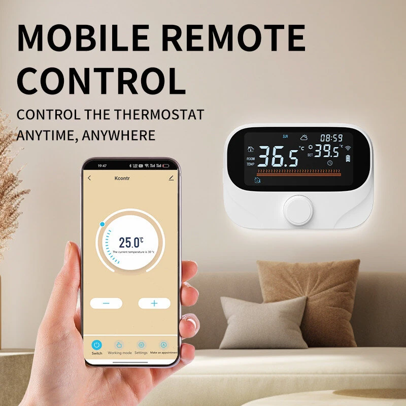 Tuya WiFi Smart Home Wireless Thermostat RF Battery Gas Boiler Water Heating Digital Temperature Controller Work with Alexa Google Home