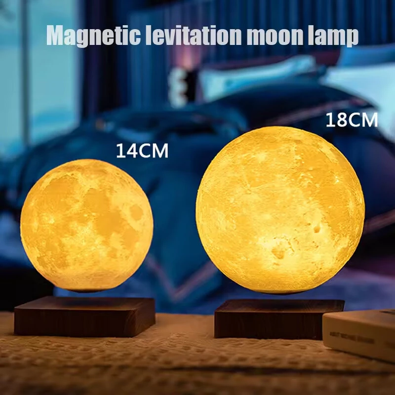 Magnetic Levitation Globe LED Moon Floating Romantic Lamp Suspended 3D Moon Lamp Rotating Globe Bedside Lamp