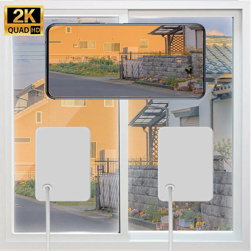 Guudgo 3MP 2K Mini Window Security Camera Wireless WiFi HD Night Vision Indoor Outdoor Window Wall Mount Indoors Home Surveillance Camera