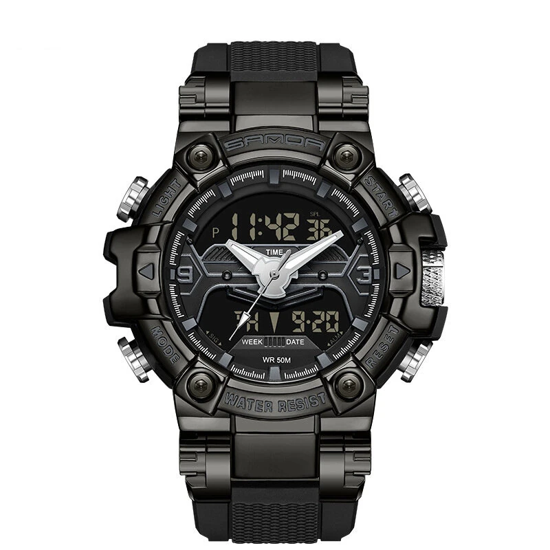SANDA Men's Sport Digital Watches Multifunctional Luminous Wrist Watch Waterproof Shockproof Alarm Clock Men Watch