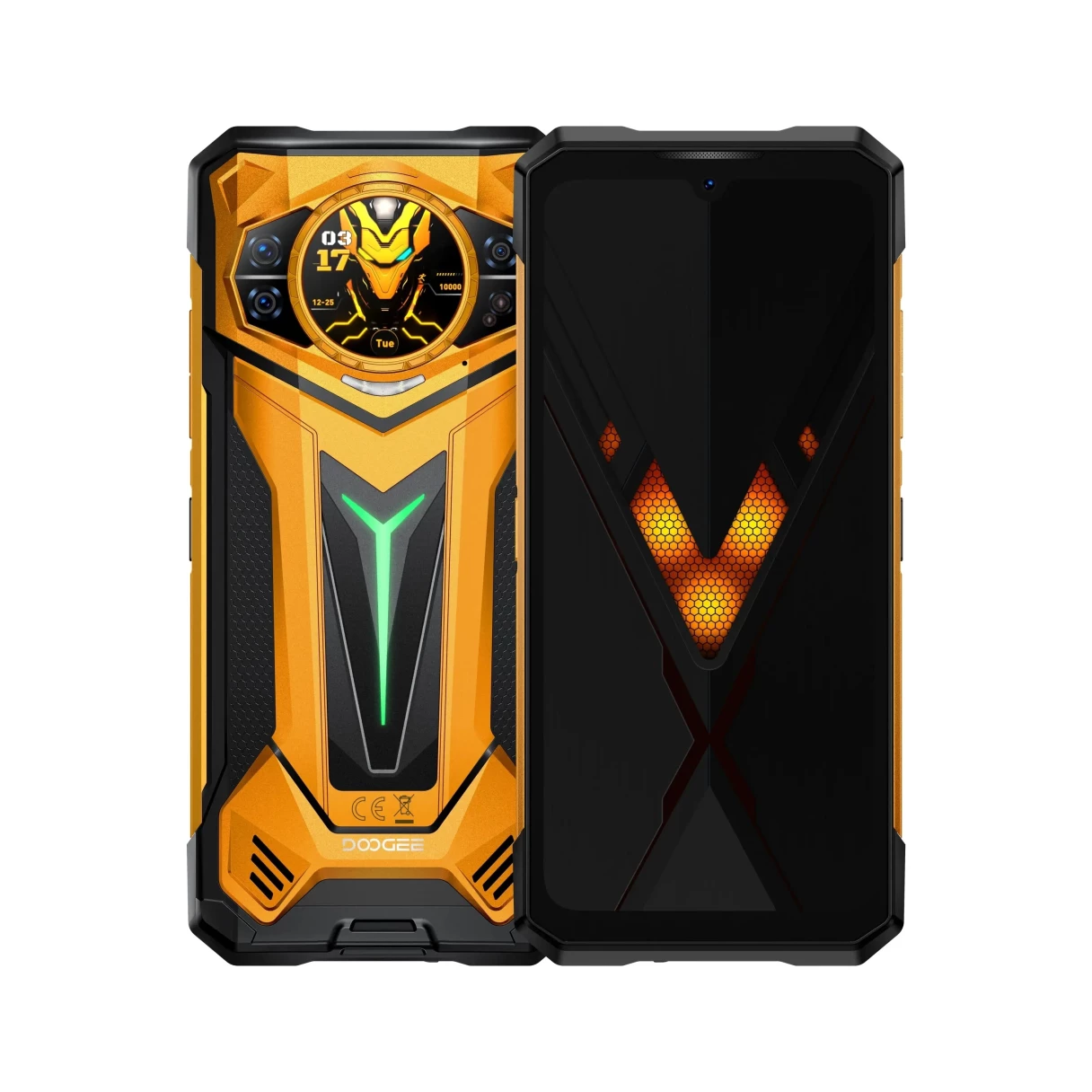 DOOGEE S200 Ultra AI 5G 1.32 inch AMOLED Rear Display 48GB 1TB LED light effect 100MP Triple Camera Night Vision Dimensity 7400 6.72 inch 120Hz 11000mAh 66W Fast Charge Android 15 NFC IP68 IP69K Waterproof Rugged Smartphone