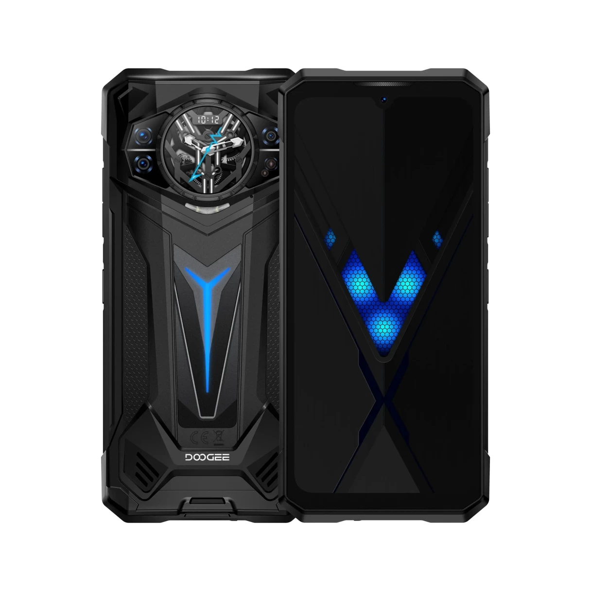 DOOGEE S200 Ultra AI 5G 1.32 inch AMOLED Rear Display 48GB 1TB LED light effect 100MP Triple Camera Night Vision Dimensity 7400 6.72 inch 120Hz 11000mAh 66W Fast Charge Android 15 NFC IP68 IP69K Waterproof Rugged Smartphone