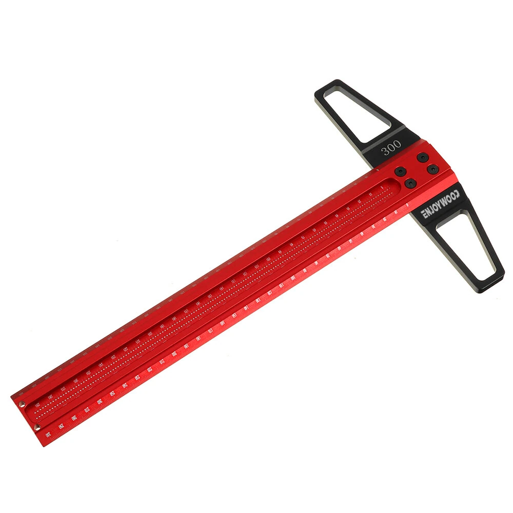 ENJOYWOOD TS Precision Woodworking Line Scriber Marking T Ruler Aluminum Alloy Hole Positioning Marking Gauge 300/400/500/600/760mm
