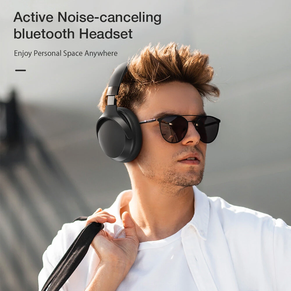 BlitzWolf® BW-HP5 Lite bluetooth Headset ANC Headphone Dual Active Noise Canceling Dual Drivers 1000mAh AAC Stereo Wireless Headphone with Mic