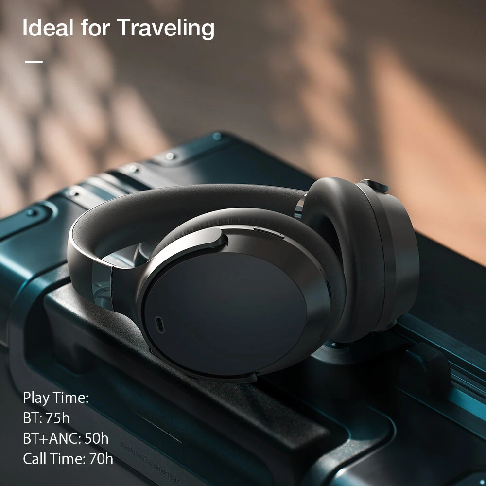 BlitzWolf® BW-HP5 Lite bluetooth Headset ANC Headphone Dual Active Noise Canceling Dual Drivers 1000mAh AAC Stereo Wireless Headphone with Mic