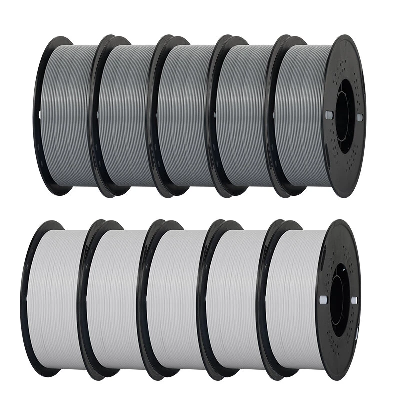 KINGROON PETG 3D Printer Filament 10kg 1.75mm White/Grey High Strength Easy to Print Eco-Friendly No Bubbles Smooth Printing High Precision