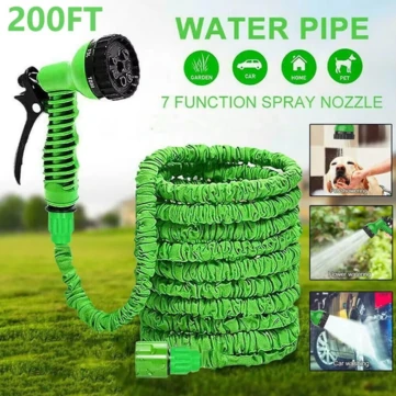 Flexible Garden Hose Set 7-Function Spray Gun Hose Expandable High Pressure Car Wash Hose 7 Water Spray Functions Water Gun for Home Garden Watering Hose