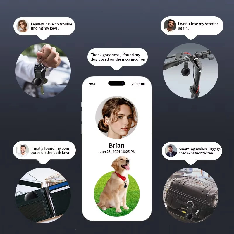 GPS Smart Tracker MFI Certification Anti Lose Reminder Device Key Wallet Car Smart Air Tag Works with Apple Find My IOS System