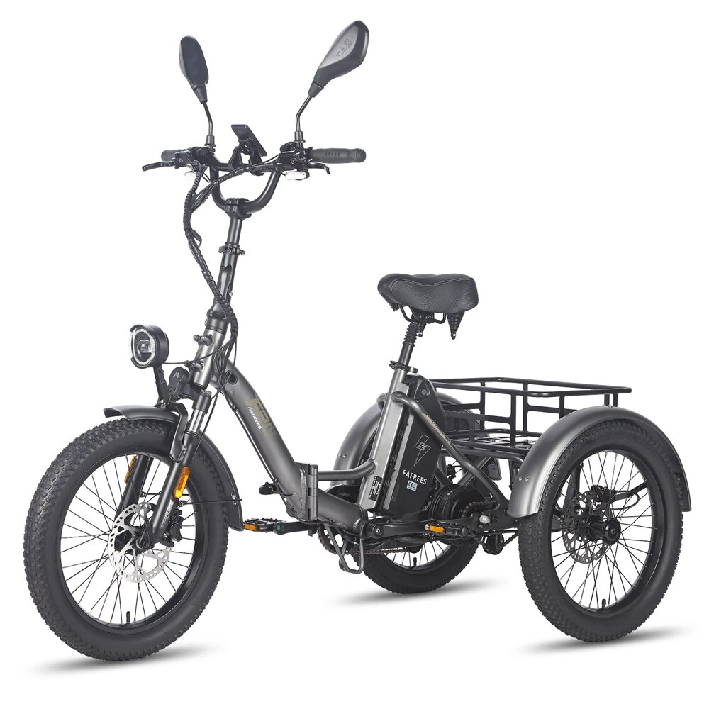 [EU DIRECT] FAFREES F20 MATE Electric Tricycle with EU L2e-P Certification 48V 21Ah Battery 500W Motor Recommended Top Speed 25KM/H 20*3.0inch Fat Tires 90-115KM Mileage Range 180KG Max Load Folding Electric Bike