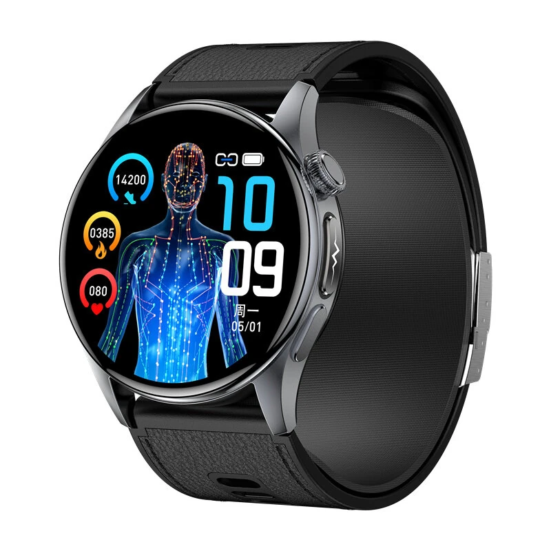 S200 1.56-inch AMOLED Display Murata Precision Piezoelectric Air Pump 4CH PD Optical Sensor ECG Heart Rate Blood Pressure Blood Oxygen Monitoring Body Composition Analysis Non-invasive Glucose Measurement NFC Function IP66 Waterproof Smart Watch