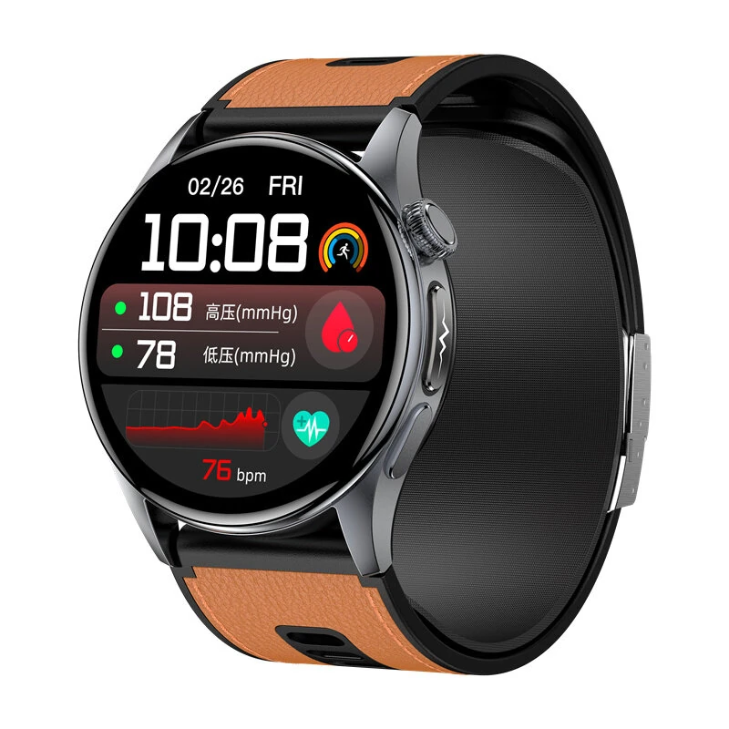 S200 1.56-inch AMOLED Display Murata Precision Piezoelectric Air Pump 4CH PD Optical Sensor ECG Heart Rate Blood Pressure Blood Oxygen Monitoring Body Composition Analysis Non-invasive Glucose Measurement NFC Function IP66 Waterproof Smart Watch