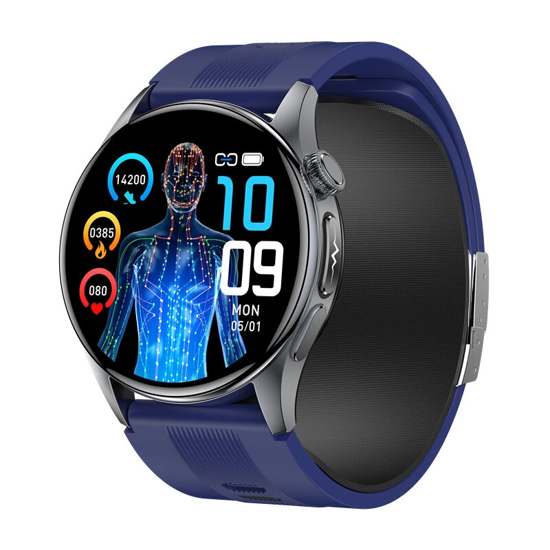 S200 1.56-inch AMOLED Display Murata Precision Piezoelectric Air Pump 4CH PD Optical Sensor ECG Heart Rate Blood Pressure Blood Oxygen Monitoring Body Composition Analysis Non-invasive Glucose Measurement NFC Function IP66 Waterproof Smart Watch