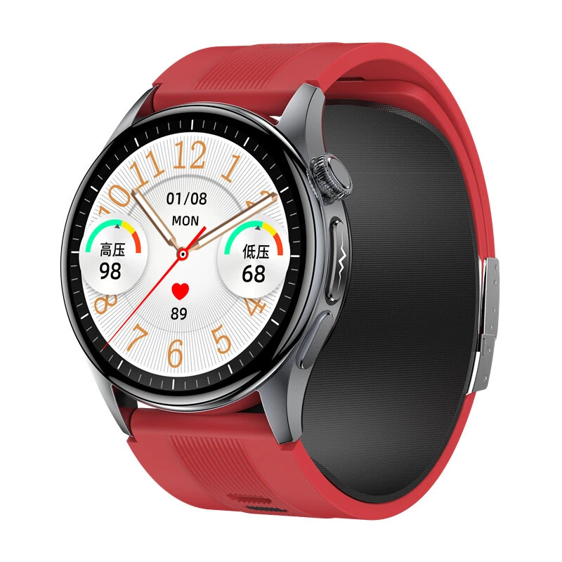 S200 1.56-inch AMOLED Display Murata Precision Piezoelectric Air Pump 4CH PD Optical Sensor ECG Heart Rate Blood Pressure Blood Oxygen Monitoring Body Composition Analysis Non-invasive Glucose Measurement NFC Function IP66 Waterproof Smart Watch