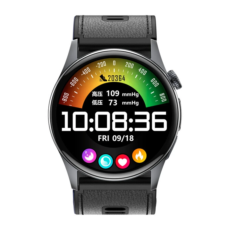 S200 1.56-inch AMOLED Display Murata Precision Piezoelectric Air Pump 4CH PD Optical Sensor ECG Heart Rate Blood Pressure Blood Oxygen Monitoring Body Composition Analysis Non-invasive Glucose Measurement NFC Function IP66 Waterproof Smart Watch
