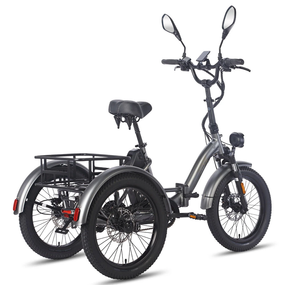 [EU DIRECT] FAFREES F20 MATE Electric Tricycle with EU L2e-P Certification 48V 21Ah Battery 500W Motor Recommended Top Speed 25KM/H 20*3.0inch Fat Tires 90-115KM Mileage Range 180KG Max Load Folding Electric Bike