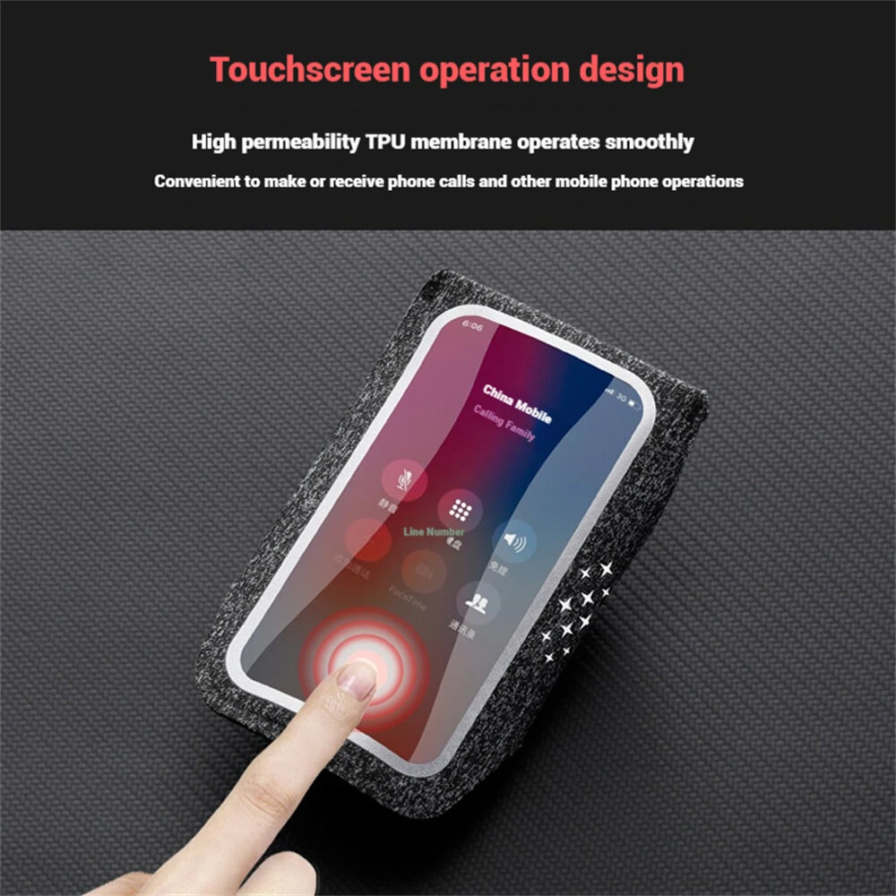 6.5'' Running Arm Bag Sports Waterproof Sweatproof Touch Screen Night Reflective Phone Bag for Outdoor Riding Hiking Fitness