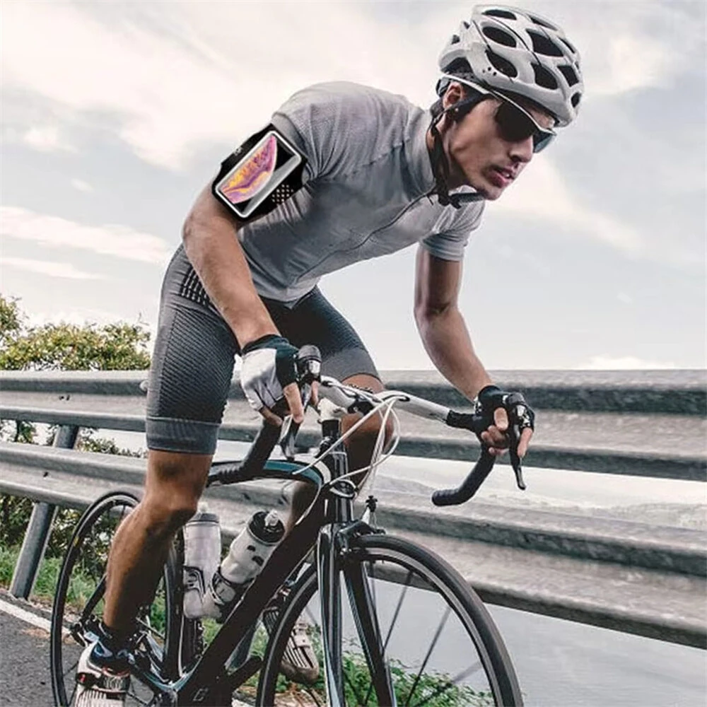 6.5'' Running Arm Bag Sports Waterproof Sweatproof Touch Screen Night Reflective Phone Bag for Outdoor Riding Hiking Fitness