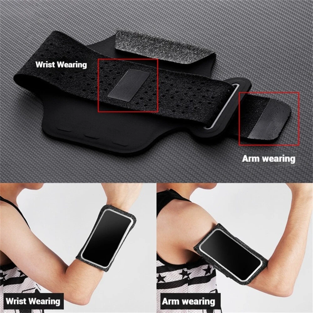 6.5'' Running Arm Bag Sports Waterproof Sweatproof Touch Screen Night Reflective Phone Bag for Outdoor Riding Hiking Fitness
