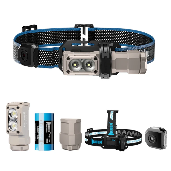 Wuben E7 1800lm Ultra-Compact and Lightweight LED Headlamp & Flashlight With 18350 Battery High Lumen Recheargeable Mini Torch Light LED Headlight