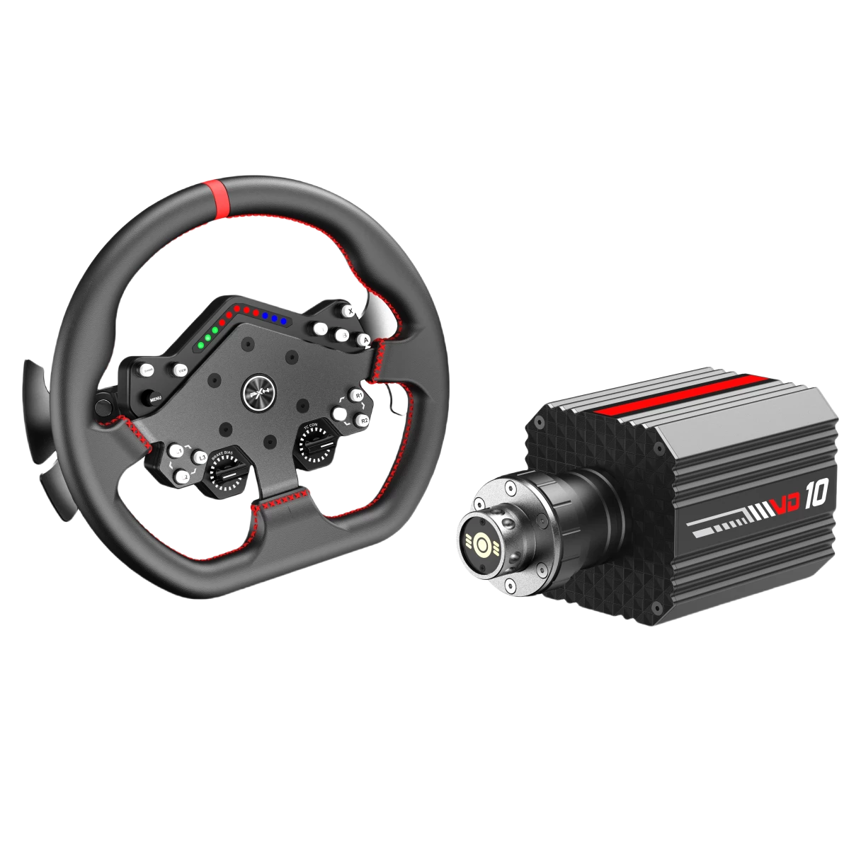 PXN VD10 Direct Drive Wheel Base/W DS R2 Gaming Racing Wheel Forces Feedback 10Nm Torque 24Bit Magnetic Encoder Low Inertia Servo Motor for Sim Racing PC Gaming